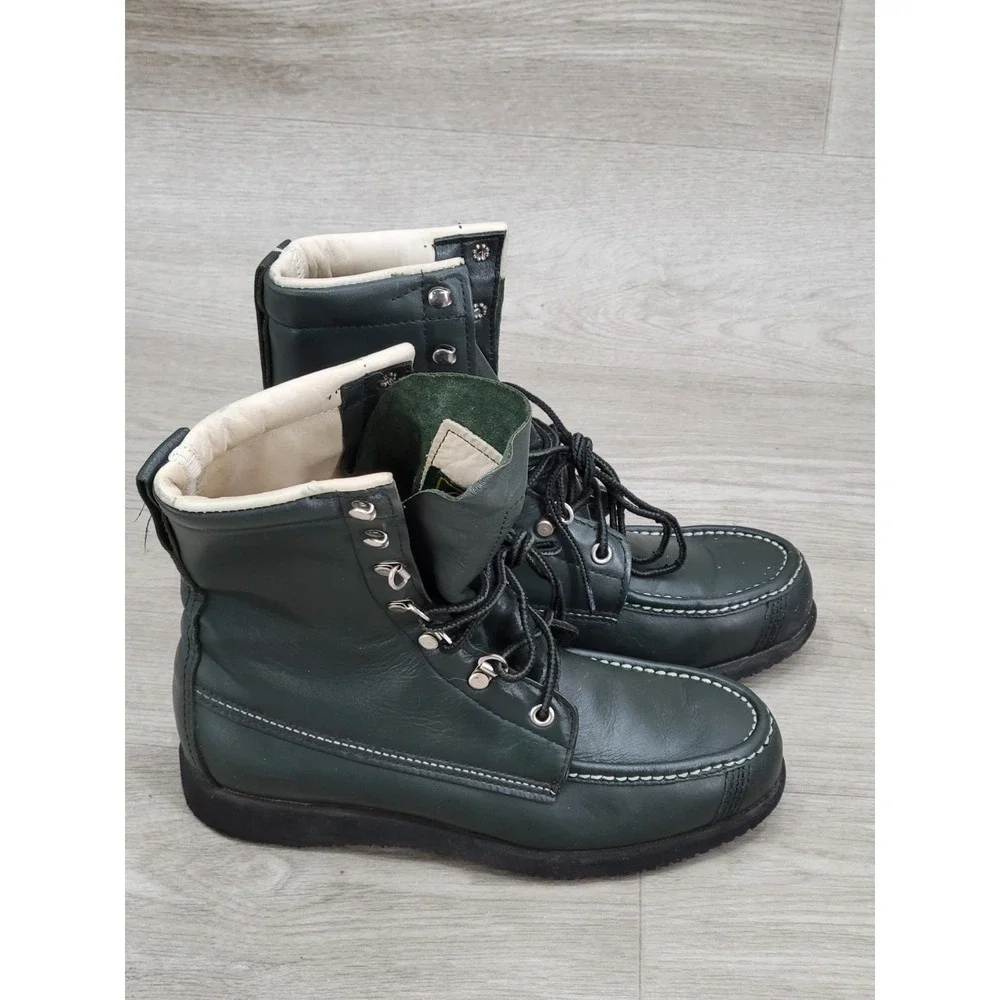 Vintage Mens Cabelas Featherlight Kangaroo Upland Hunting Boots Green Size 7 B